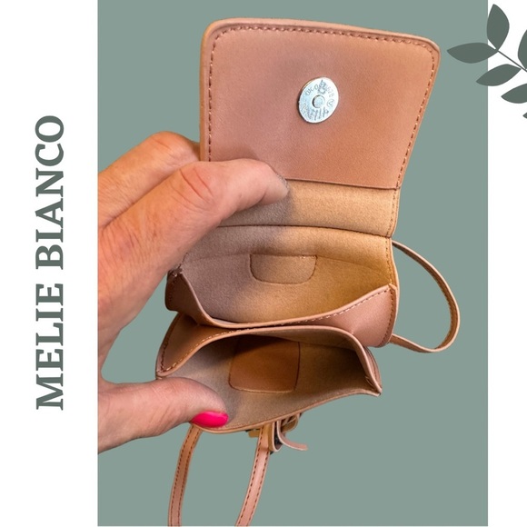 🛍️3/$40 Melie Bianco Premium Vegan Leather Slim Crossbody Bag Tassle Peach - Picture 5 of 7